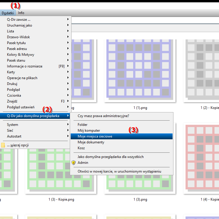 Czy Quad File Explorer można ustawić jako domyślną przeglądarkę plików dla zasobów sieciowych